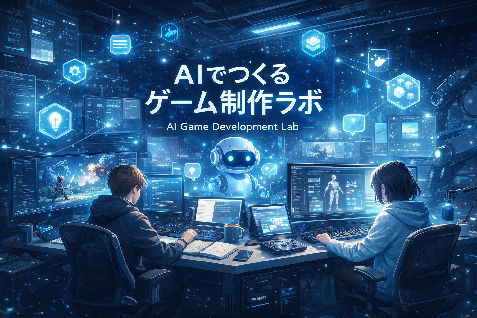 AIと一緒にゲームを制作する開発ラボのイメージ